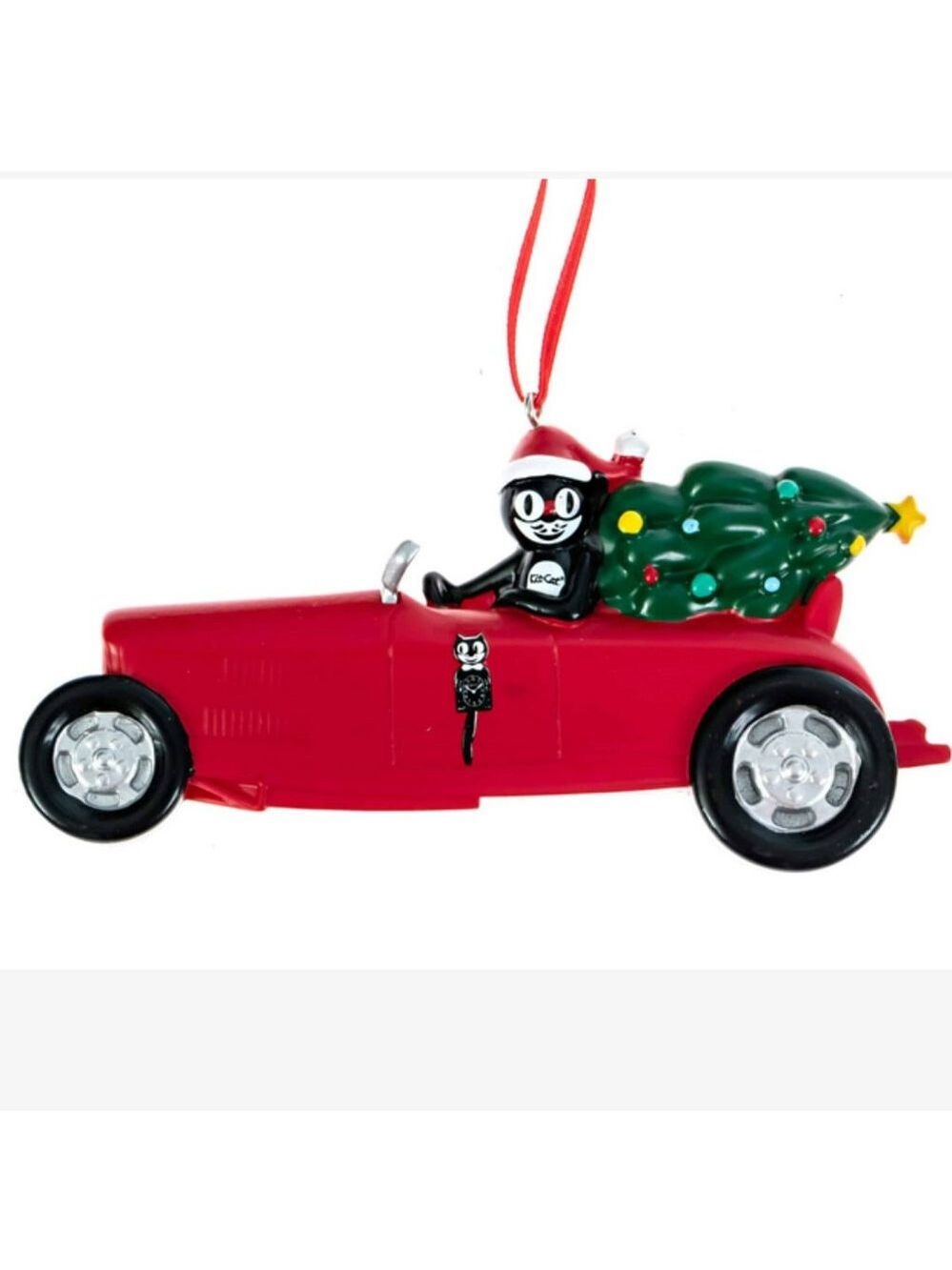 Kit-Cat Klock Driving a 1932 Red Ford Deuce Roadster ornament